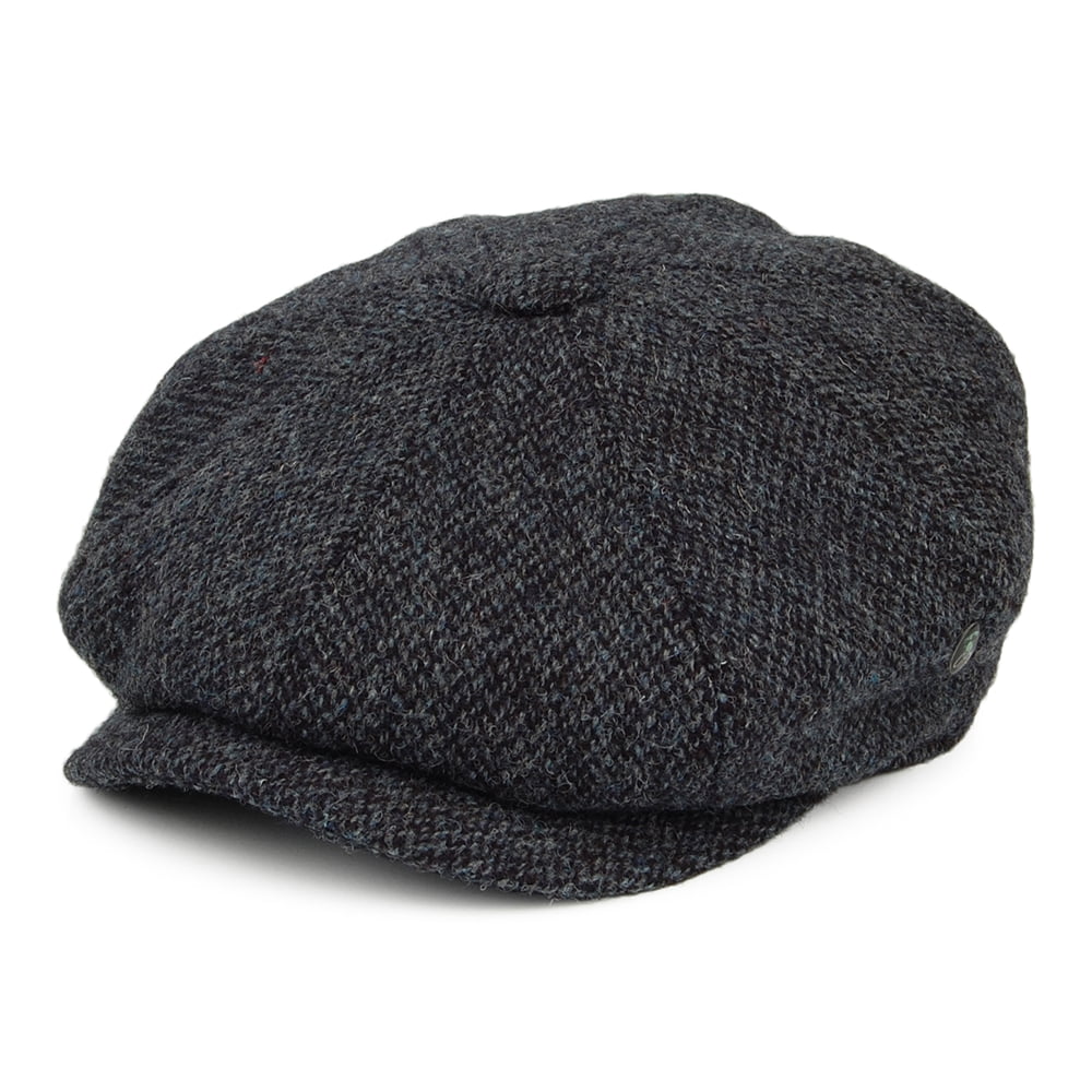 Gorra Newsboy ajuste profundo de HARRIS TWEED Mezcla de tonos de City Sport - Azul Marino