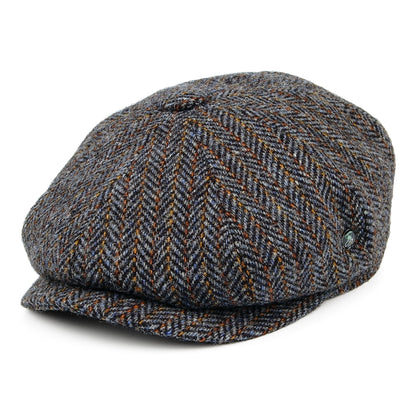 Gorra Newsboy ajuste profundo de HARRIS TWEED diseño de espiga de City Sport - Gris-Bronce
