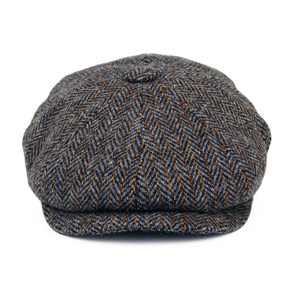 Gorra Newsboy ajuste profundo de HARRIS TWEED diseño de espiga de City Sport - Gris-Bronce