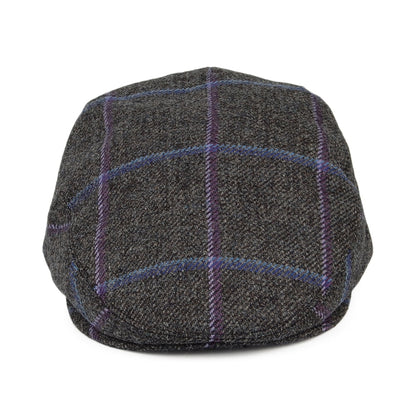 Gorra plana de lana virgen inglesa a cuadros de City Sport - Antracita