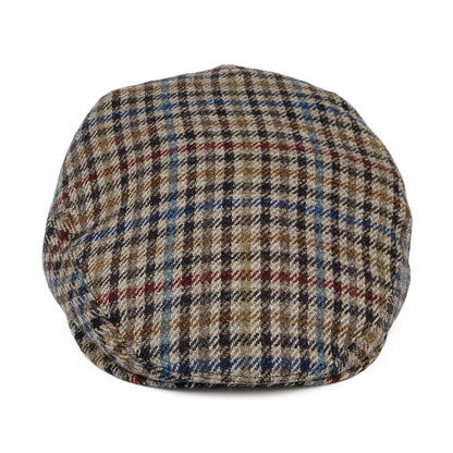 Gorra plana de lana virgen a cuadros de City Sport - Beige Arena-Azul