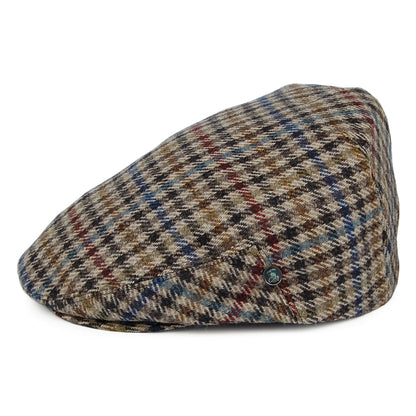 Gorra plana de lana virgen a cuadros de City Sport - Beige Arena-Azul
