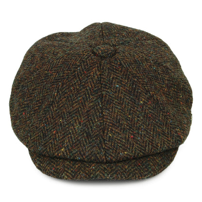 Gorra Newsboy Carloway de HARRIS TWEED de Failsworth - Verde Oliva