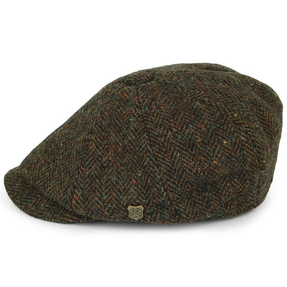Gorra Newsboy Carloway de HARRIS TWEED de Failsworth - Verde Oliva