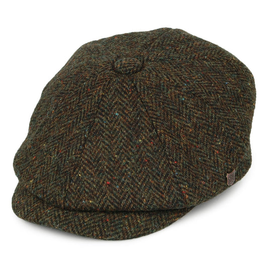 Gorra Newsboy Carloway de HARRIS TWEED de Failsworth - Verde Oliva