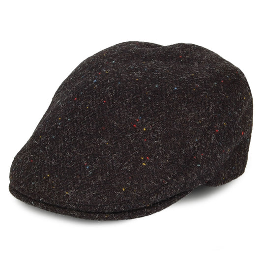 Gorra plana Oban de HARRIS TWEED diseño de espiga con orejeras de Failsworth - Antracita