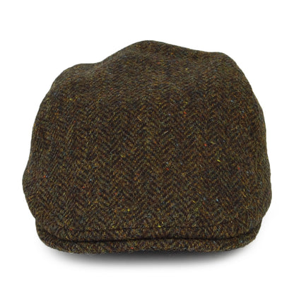 Gorra plana Oban de HARRIS TWEED diseño de espiga con orejeras de Failsworth - Verde Oliva