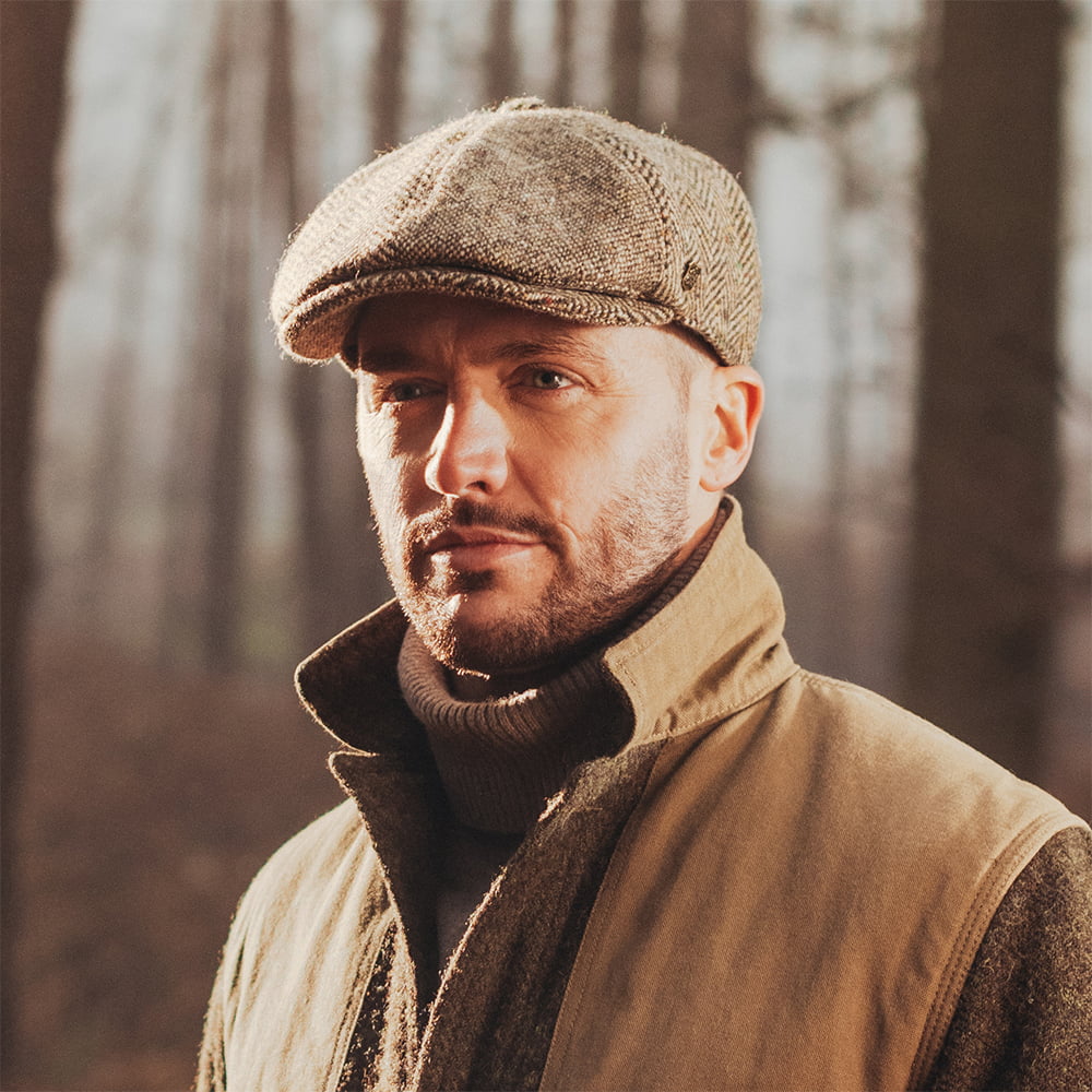 Gorra Newsboy Wexford de Tweed Donegal de Failsworth - Marrón