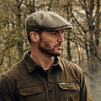 Gorra Newsboy Wexford de Tweed Donegal de Failsworth - Marrón