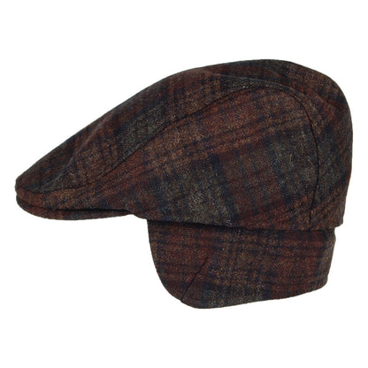 Gorra Plana con orejeras Westerdale con orejeras a cuadros de Failsworth - Marrón-Multi