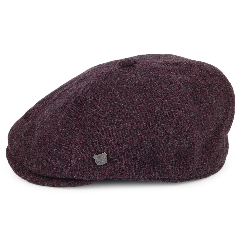Gorra Newsboy Hudson de astracán merino de Failsworth - Merlot