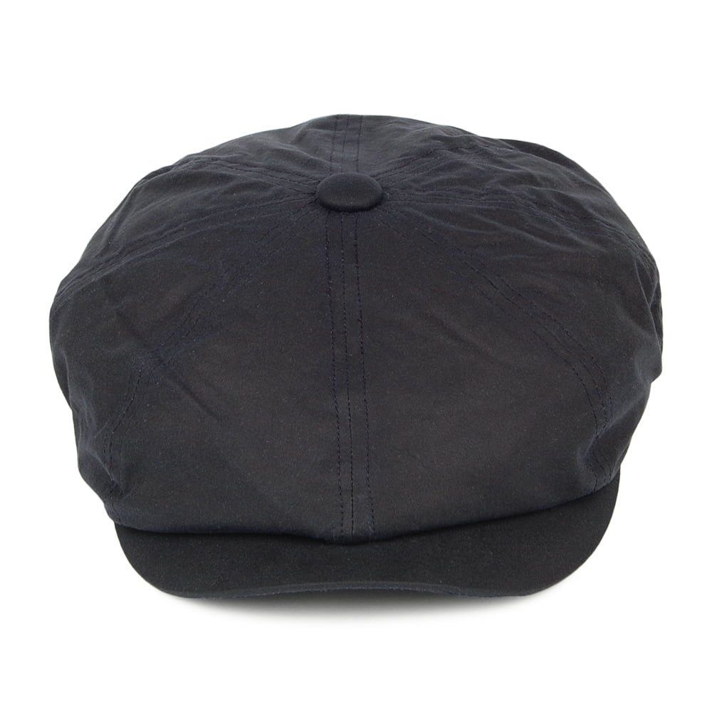 Gorra Newsboy Alfie de algodón encerado británico de Failsworth - Azul Marino