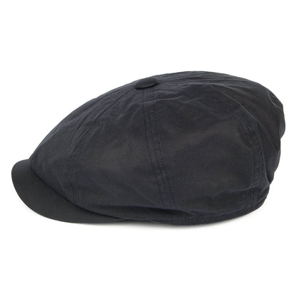 Gorra Newsboy Alfie de algodón encerado británico de Failsworth - Azul Marino
