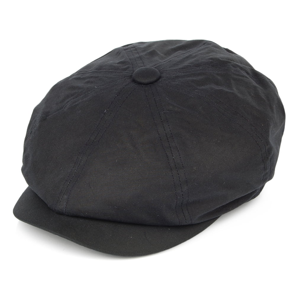 Gorra Newsboy Alfie de algodón encerado británico de Failsworth - Azul Marino