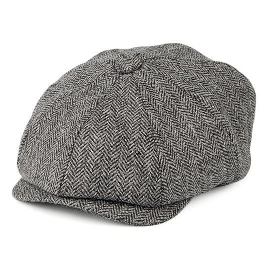 Gorra Newsboy a medida Juventus diseño de espiga de Christys - Gris
