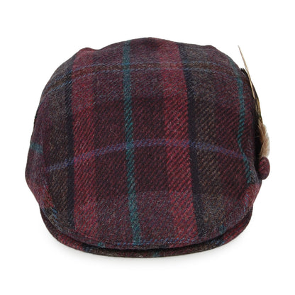Gorra plana pluma de lana británica Tela escocesa de Failsworth - Morado-Azul