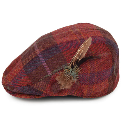 Gorra plana pluma de lana británica Tela escocesa de Failsworth - Burdeos