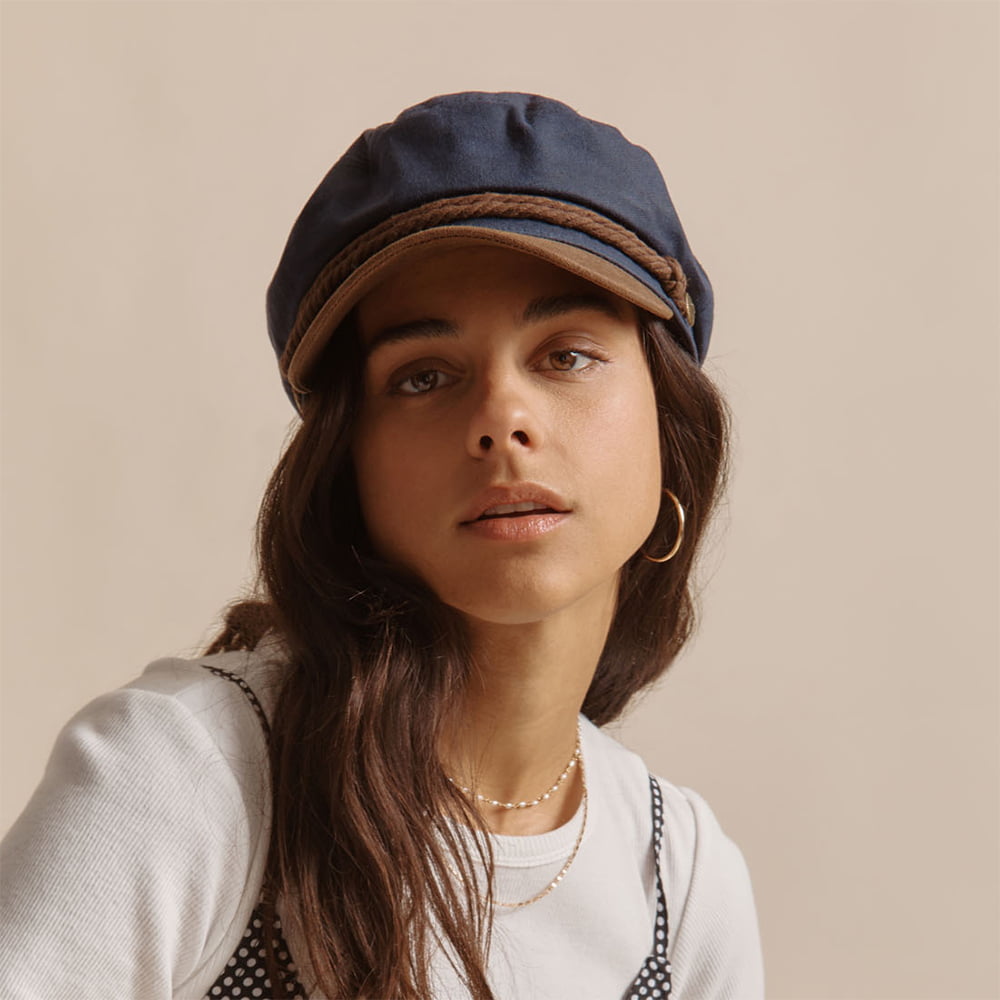 Gorra marinera de algodón encerado de Brixton - Azul Marino-Marrón