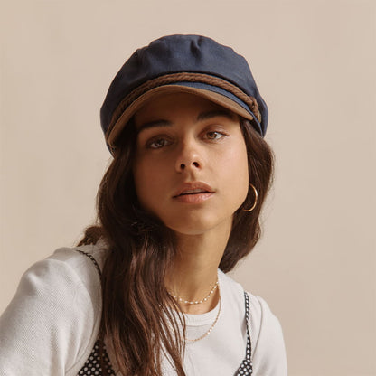 Gorra marinera de algodón encerado de Brixton - Azul Marino-Marrón