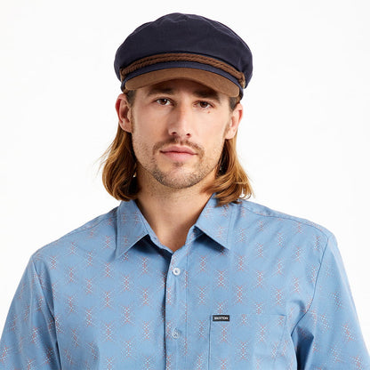 Gorra marinera de algodón encerado de Brixton - Azul Marino-Marrón