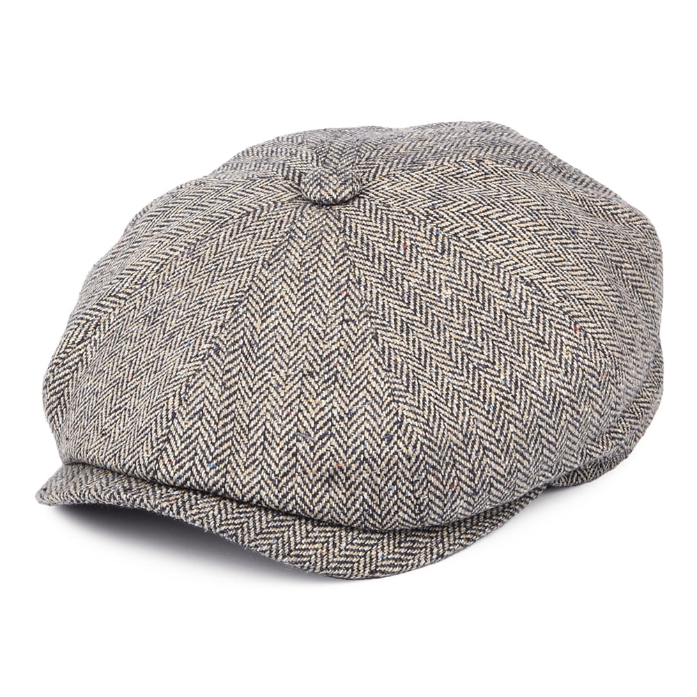 Gorra Newsboy Hatteras de seda de Stetson - Natural-Indigo