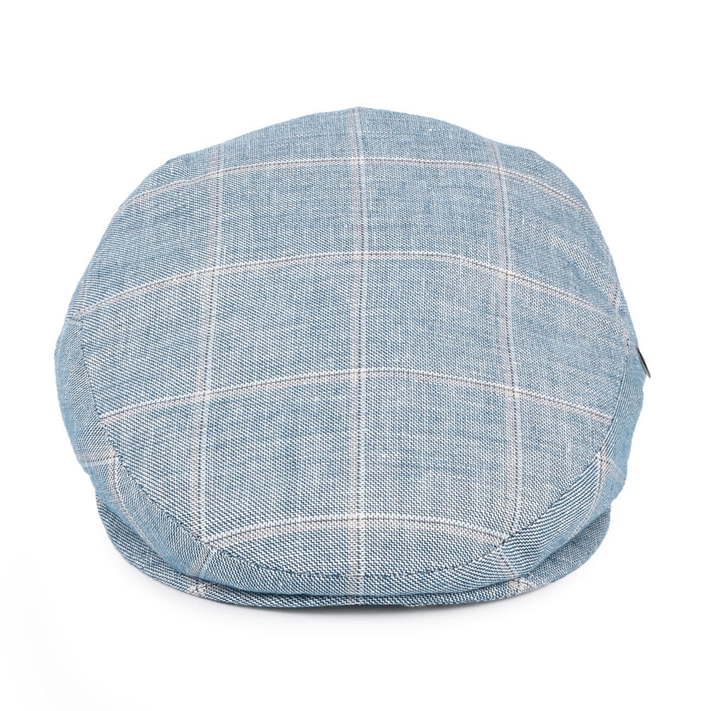 Gorra plana de lino a cuadros de City Sport - Azul
