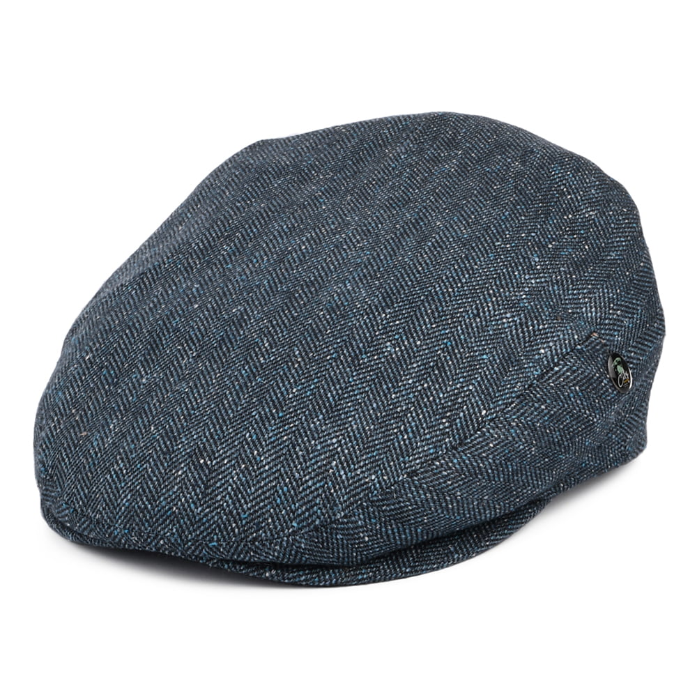 Gorra plana de seda y algodón Espiga moteada de City Sport - Azul Marino