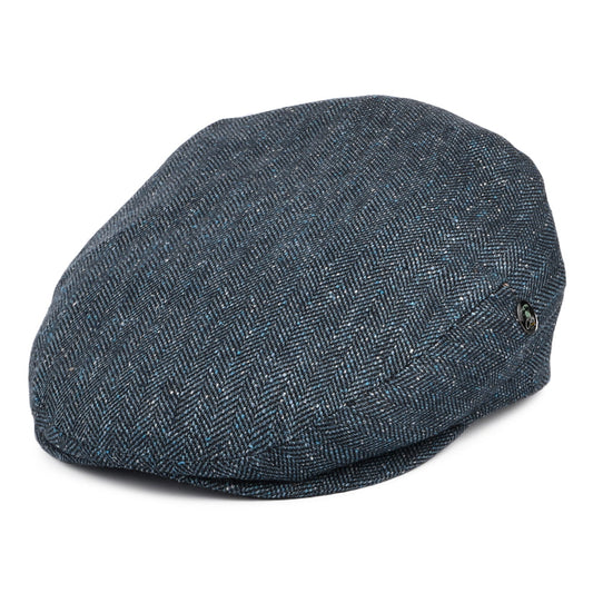 Gorra plana de seda y algodón Espiga moteada de City Sport - Azul Marino