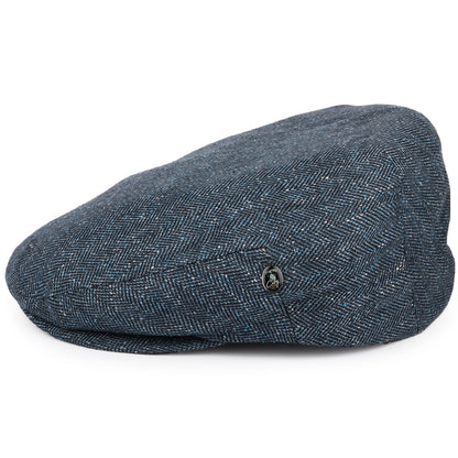 Gorra plana de seda y algodón Espiga moteada de City Sport - Azul Marino