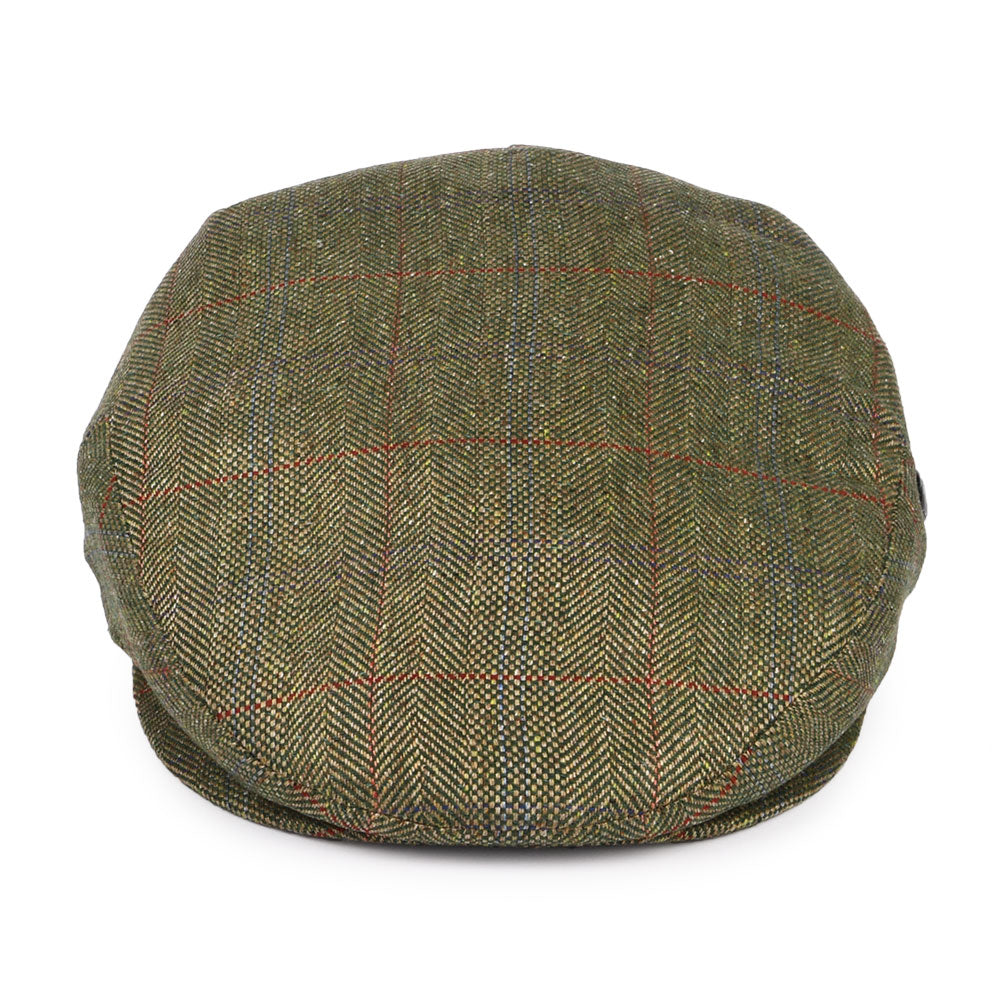 Gorra plana de seda pura espiga a cuadros de City Sport - Verde Oliva