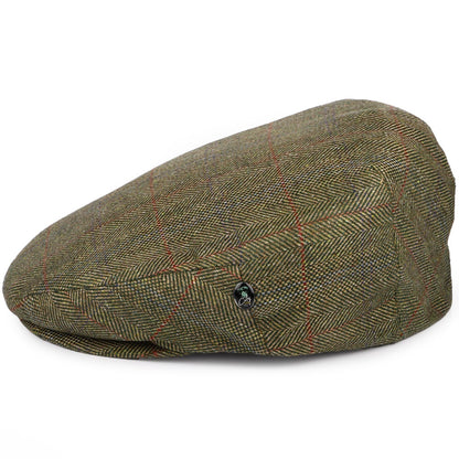 Gorra plana de seda pura espiga a cuadros de City Sport - Verde Oliva