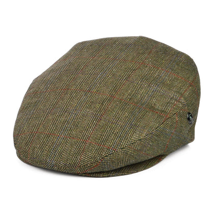 Gorra plana de seda pura espiga a cuadros de City Sport - Verde Oliva