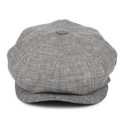 Gorra Newsboy de lino-algodón a cuadros de City Sport - Gris