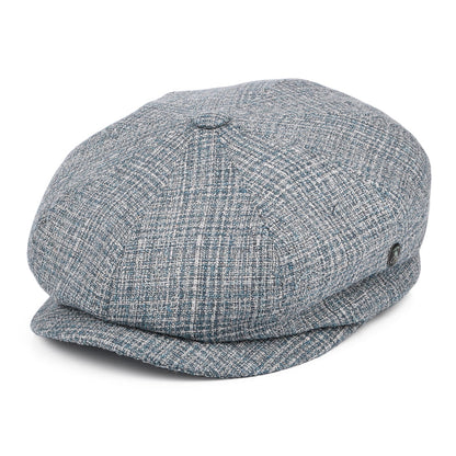 Gorra Newsboy de seda-lana a cuadros de City Sport - Azul