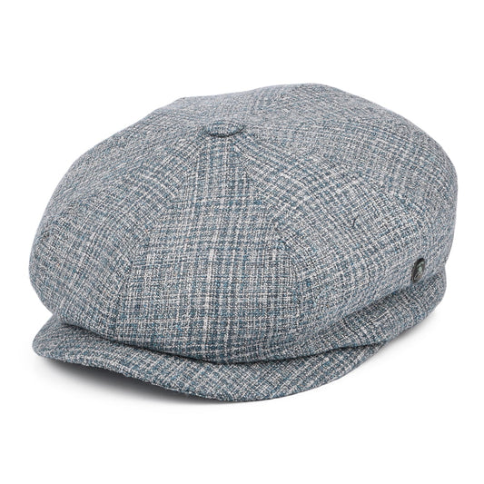 Gorra Newsboy de seda-lana a cuadros de City Sport - Azul