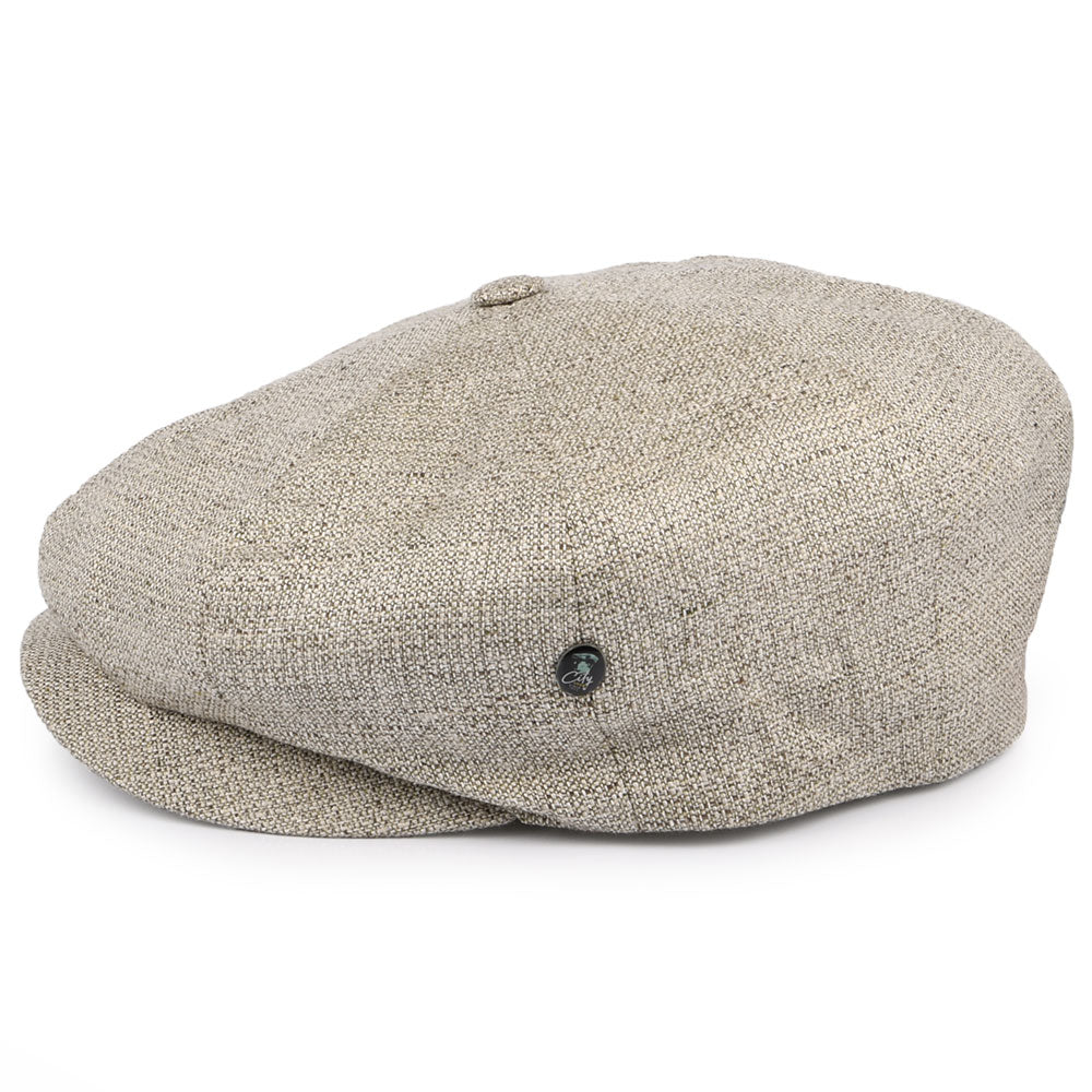 Gorra Newsboy de mezcla de lino de City Sport - Beige Arena