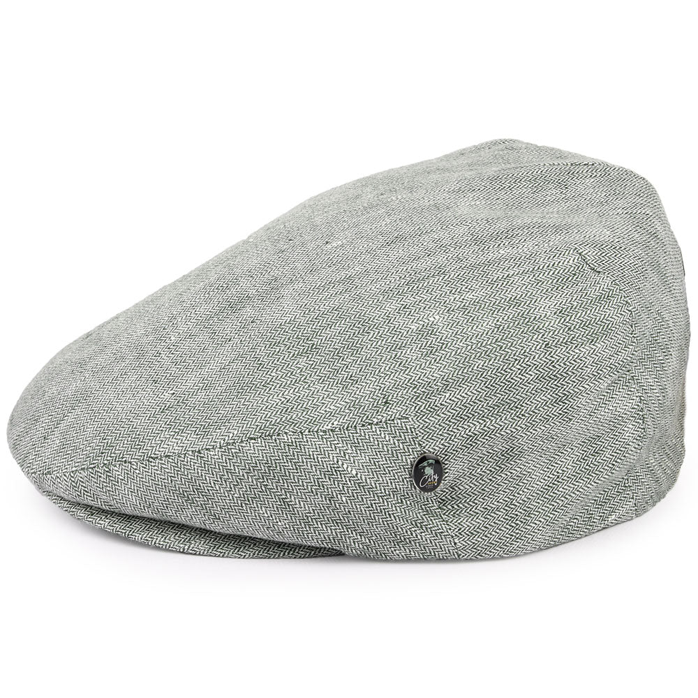 Gorra plana de lino diseño de micro espiga de City Sport - Bosque