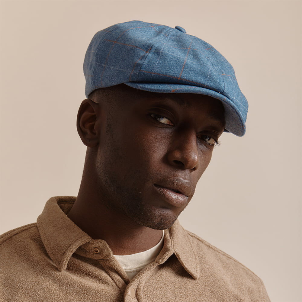 Gorra Newsboy Brood a cuadros de Brixton - Azul Pizarra