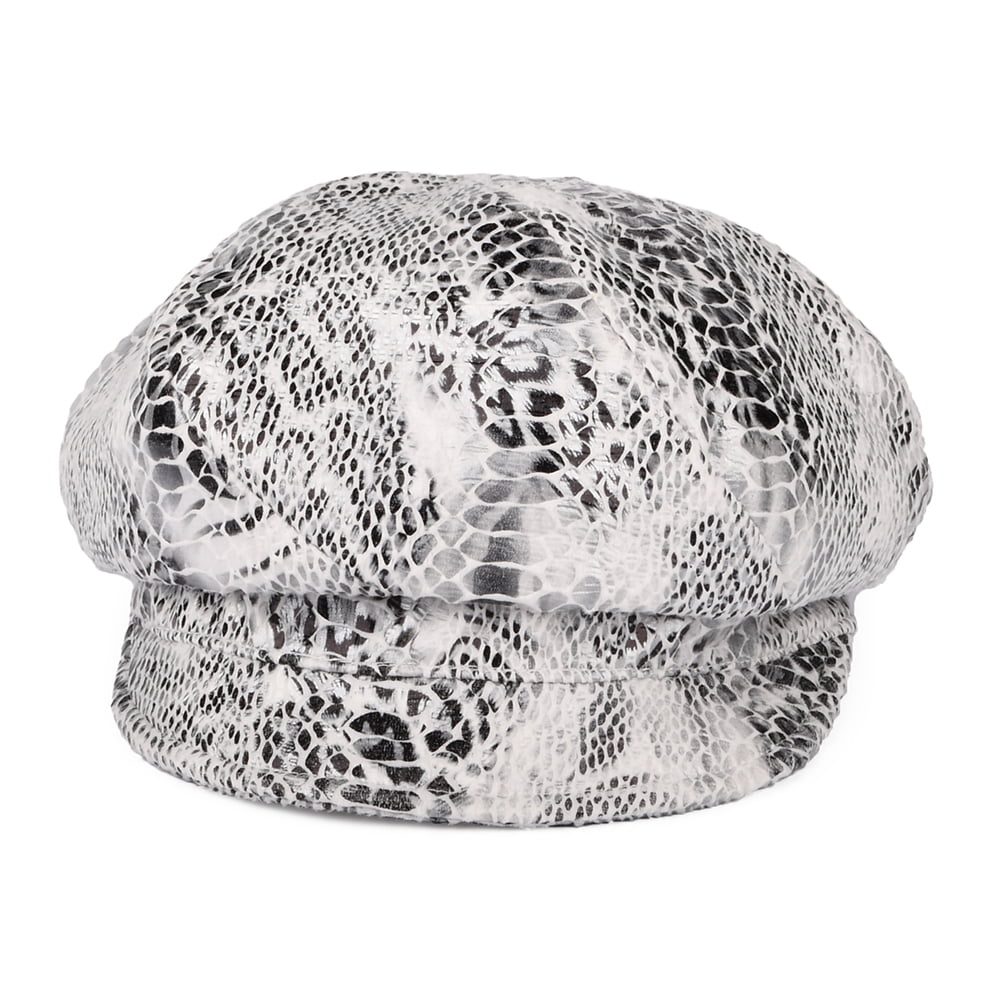 Gorra Baker Boy estampado de serpiente de Seeberger - Blanco