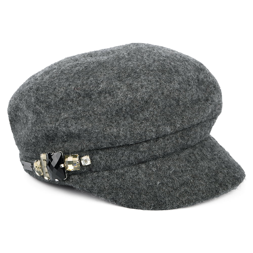 Gorra Baker Boy Rhinestone de Betmar - Gris