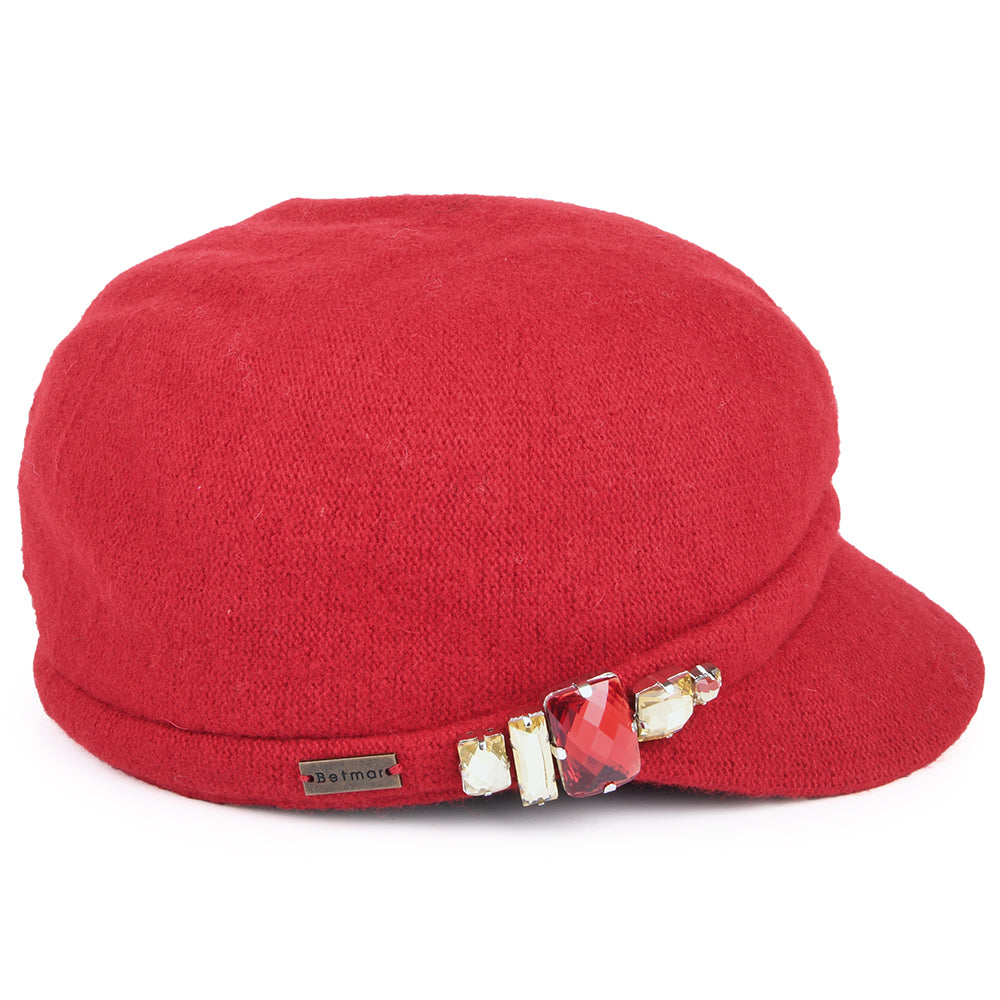 Gorra Baker Boy Rhinestone de Betmar - Rojo