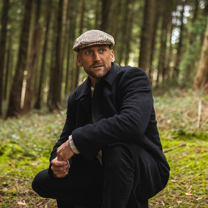 Gorra plana Locheport de HARRIS TWEED de Jaxon & James - Marrón-Beige Arena