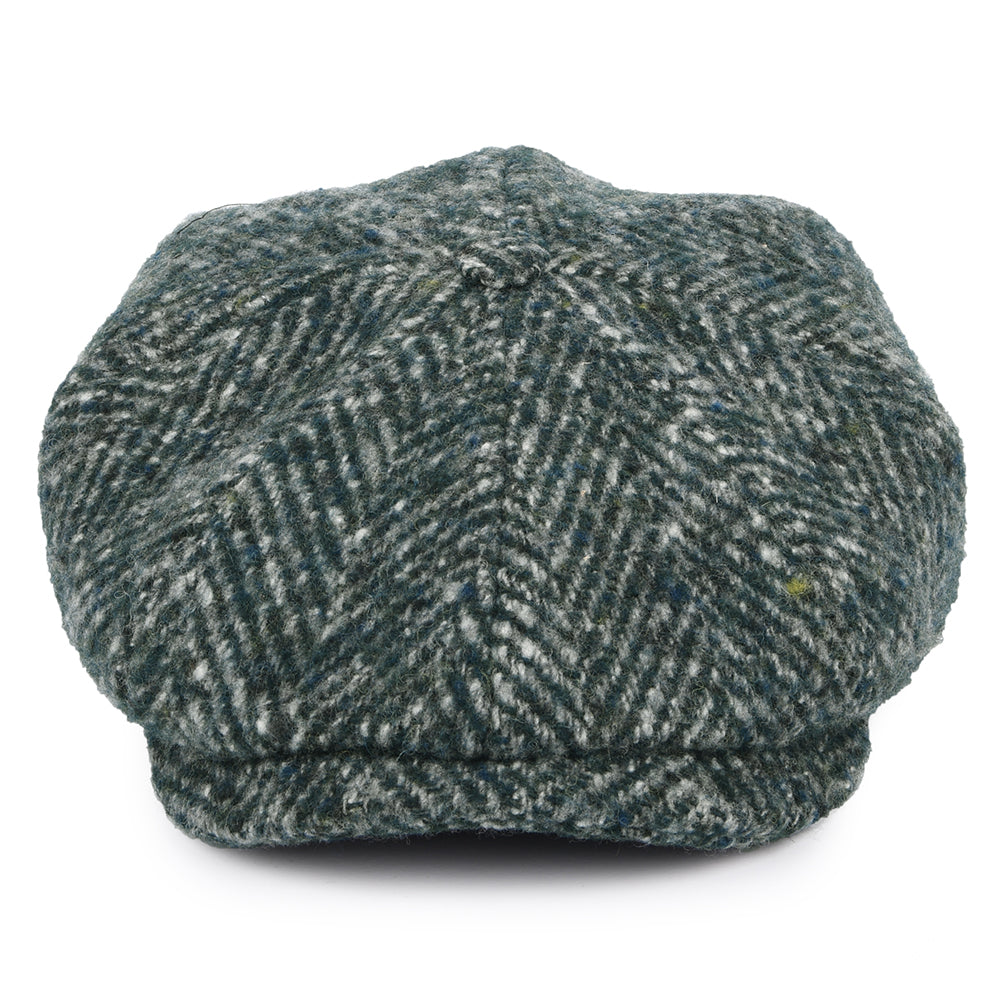 Gorra Newsboy Hatteras de lana virgen diseño de espiga de Stetson - Mezcla de Verdes