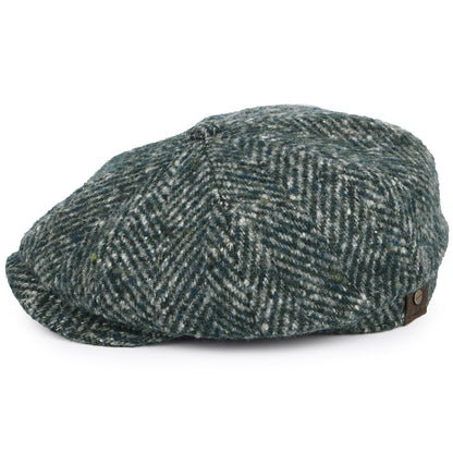 Gorra Newsboy Hatteras de lana virgen diseño de espiga de Stetson - Mezcla de Verdes