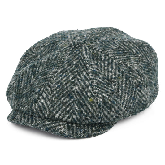Gorra Newsboy Hatteras de lana virgen diseño de espiga de Stetson - Mezcla de Verdes