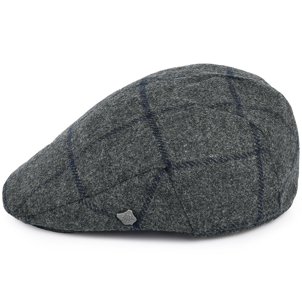Gorra plana Cambridge de Moons a cuadros de Failsworth - Gris