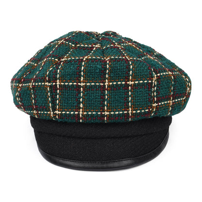 Gorra Baker Boy a cuadros de Seeberger - Azul Petróleo-Negro