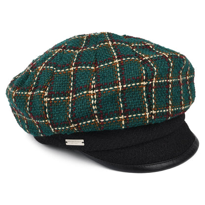 Gorra Baker Boy a cuadros de Seeberger - Azul Petróleo-Negro