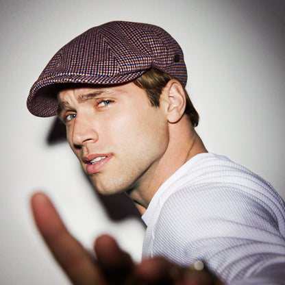 Gorra Newsboy Finnegan de mezcla de lana pata de gallo de Bailey - Ocre