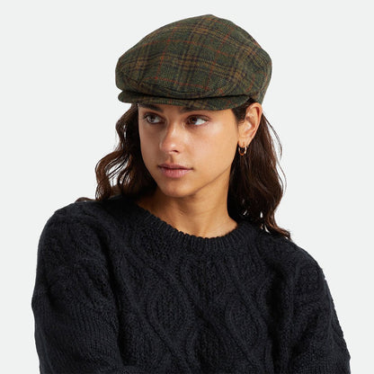 Gorra plana Hooligan holgada de Brixton - Verde Musgo